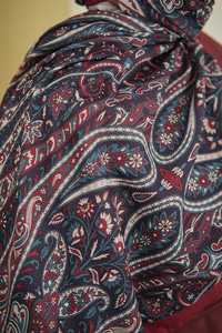 Etnik Desen Soft Şal Bordo