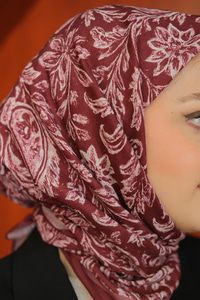 Etnik Desen Soft Şal Bordo