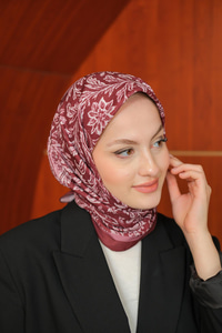 Etnik Desen Soft Şal Bordo