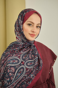Etnik Desen Soft Şal Bordo