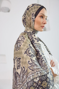 Etnik Desen Soft Şal Ekru