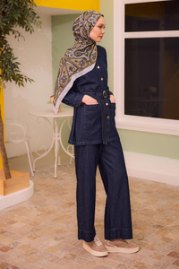 Etnik Desen Soft Şal Gri