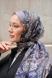 Etnik Desen Soft Şal Gri