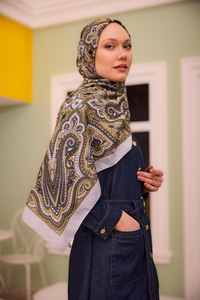 Etnik Desen Soft Şal Gri