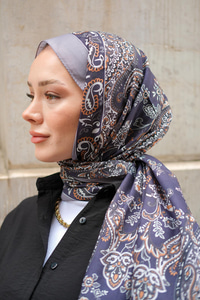 Etnik Desen Soft Şal Gri