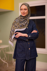 Etnik Desen Soft Şal Gri