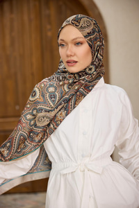 Etnik Desen Soft Şal Hardal