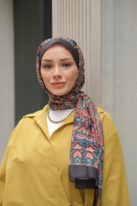 Etnik Desen Soft Şal İndigo Mavi