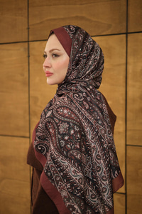 Etnik Desen Soft Şal Kahverengi