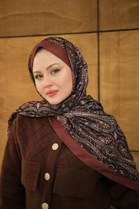 Etnik Desen Soft Şal Kahverengi