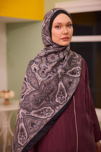 Etnik Desen Soft Şal Kahverengi