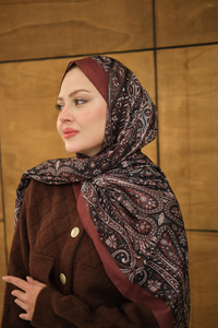 Etnik Desen Soft Şal Kahverengi