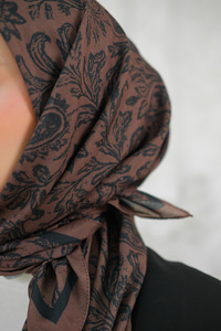 Etnik Desen Soft Şal Kahverengi