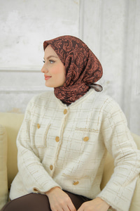 Etnik Desen Soft Şal Kiremit