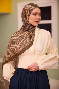 Etnik Desen Soft Şal Kiremit