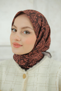 Etnik Desen Soft Şal Kiremit