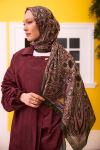 Etnik Desen Soft Şal Kırmızı