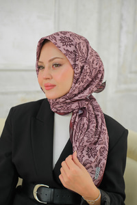 Etnik Desen Soft Şal Koyu Gül Kurusu