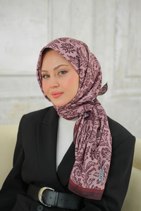 Etnik Desen Soft Şal Koyu Gül Kurusu