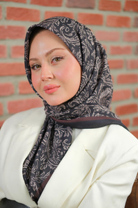 Etnik Desen Soft Şal Koyu Kahve