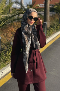 Etnik Desen Soft Şal Küf Yeşil