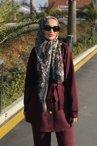 Etnik Desen Soft Şal Küf Yeşil