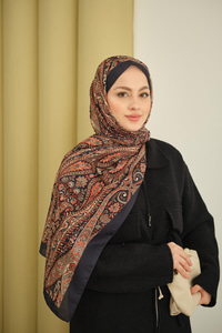 Etnik Desen Soft Şal Lacivert