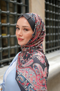 Etnik Desen Soft Şal Lacivert