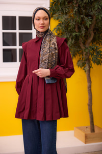 Etnik Desen Soft Şal Lacivert