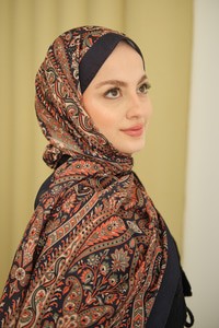 Etnik Desen Soft Şal Lacivert