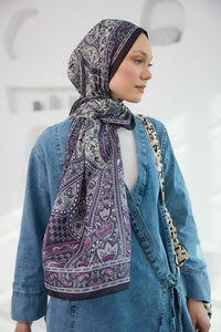 Etnik Desen Soft Şal Lila