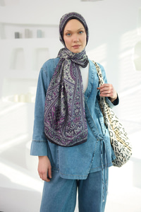 Etnik Desen Soft Şal Lila