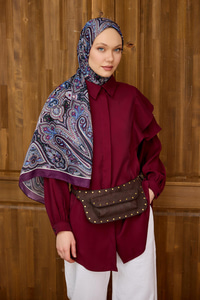 Etnik Desen Soft Şal Mor