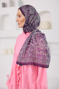 Etnik Desen Soft Şal Mor