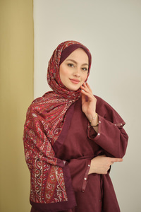 Etnik Desen Soft Şal Mürdüm