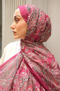 Etnik Desen Soft Şal Mürdüm