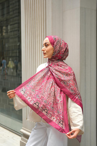 Etnik Desen Soft Şal Mürdüm