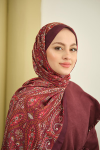 Etnik Desen Soft Şal Mürdüm