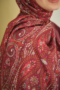 Etnik Desen Soft Şal Mürdüm