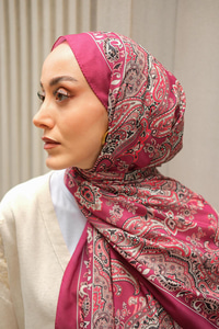 Etnik Desen Soft Şal Mürdüm