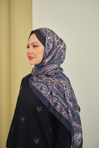 Etnik Desen Soft Şal Petrol Yeşil