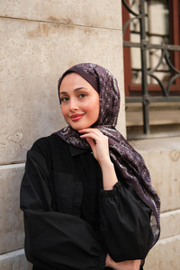 Etnik Desen Soft Şal Siyah