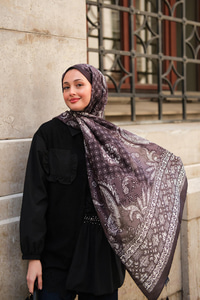 Etnik Desen Soft Şal Siyah