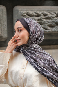 Etnik Desen Soft Şal Siyah