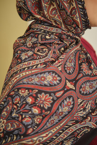 Etnik Desen Soft Şal Siyah