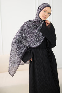 Etnik Desen Soft Şal Siyah