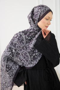 Etnik Desen Soft Şal Siyah