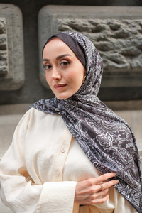 Etnik Desen Soft Şal Siyah