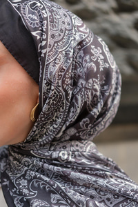 Etnik Desen Soft Şal Siyah