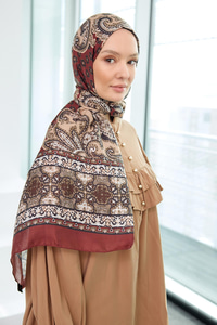 Etnik Desen Soft Şal Taba